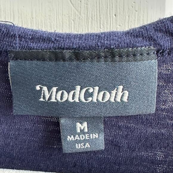 Modcloth Glam Goings Knit Flutter Sleeve Dress Navy Blue - Picture 7 of 8
